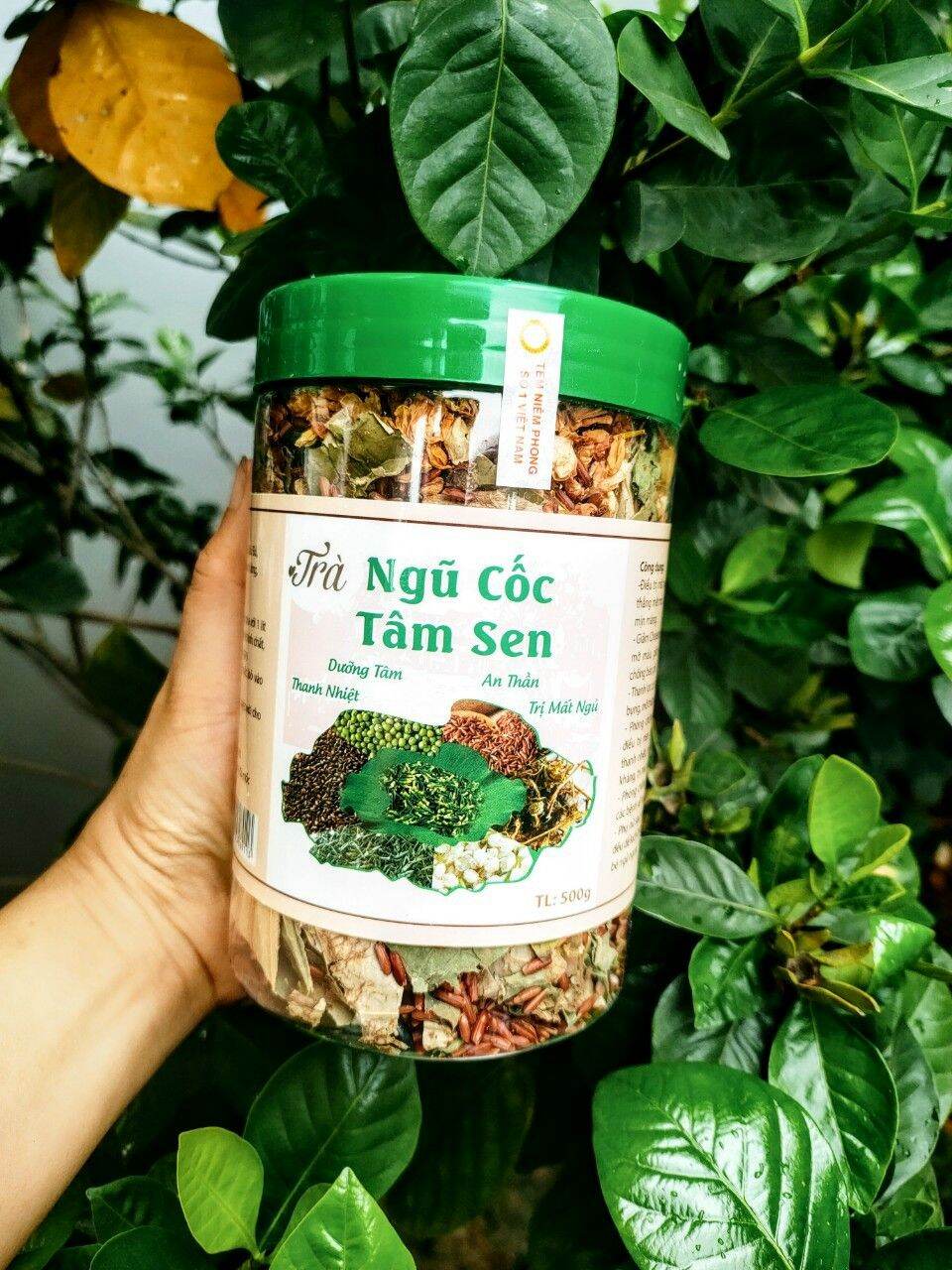 1 ký trà ngũ cốc tâm sen - đóng gói túi zip
