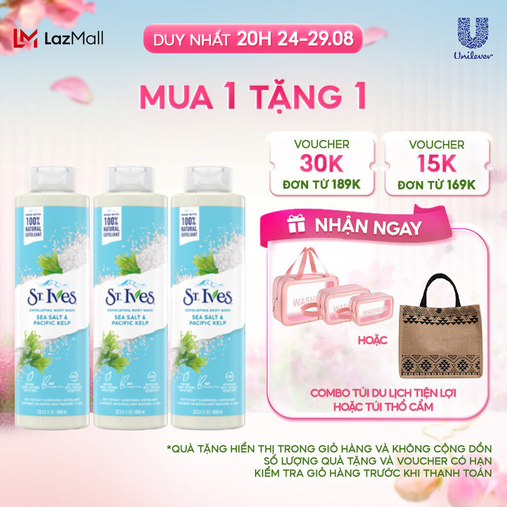 Combo 3 chai sữa tắm St.Ives Muối biển 650ml