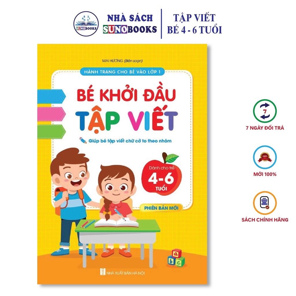 Sách - Bé Khởi Đầu Tập Viết - dành cho trẻ 4 - 6 tuổi 1 cuốn