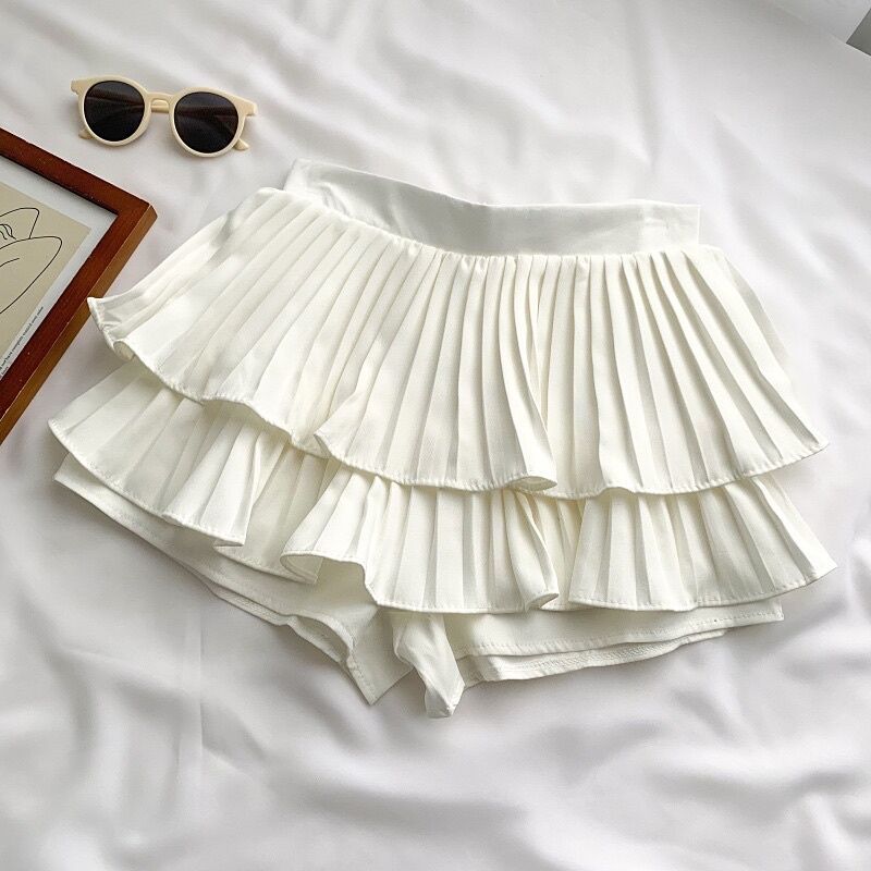 Chân Váy Xếp Li Xòe Ulzzang 2 Tầng Cực Xinh  V5 / Chân Váy 2 Tầng Xếp Li Có Quần Trong