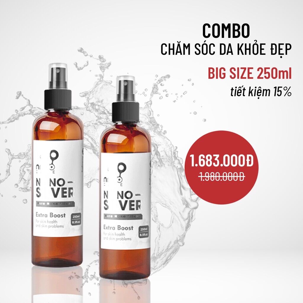 Combo 2 chai chăm sóc da nano-care nano silver 250ml.
