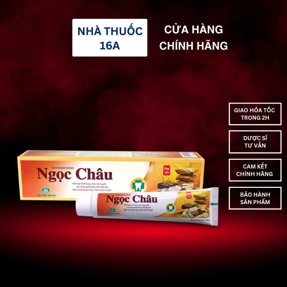 KEM ĐÁNH RĂNG THẢO DƯỢC NGỌC CHÂU - TUÝP 100G - CHÍNH HÃNG CÔNG TY DƯỢC PHẨM HOA LINH - HỖ TRỢ GIẢM Ê BUỐT, HÔI MIỆNG, GIÚP RĂNG SÁNG BÓNG, SACH KHUẨN