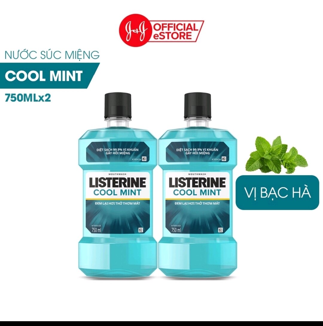 Nước súc miệng hương thơm bạc hà listerin 750ml.