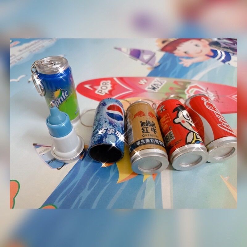 Combo 2 Bút bi xanh hình lon nước ngọt