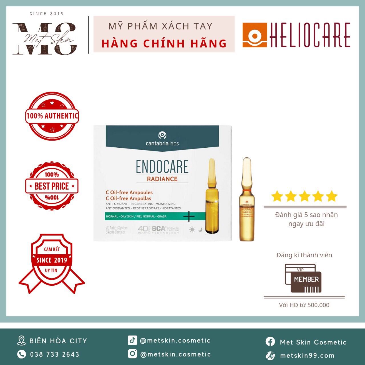 [ Pre Order ] Heliocare Endocare Radiance ( 10 × 2Ml )