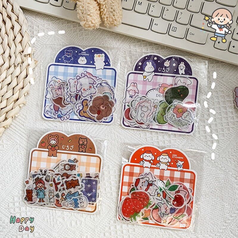 Set 40 miếng Sticker hình dán hoạt hình cắt rời