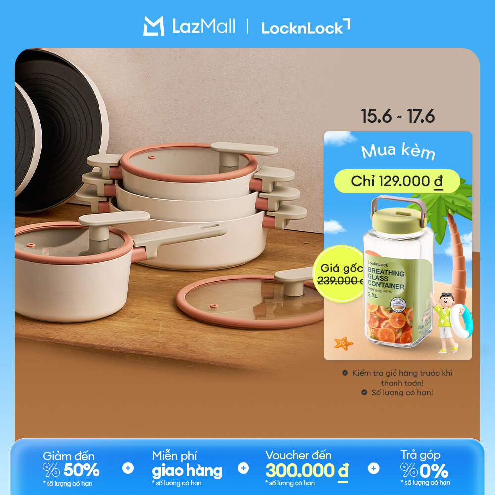 Nồi chống dính Suit Bric LocknLock fry pan dùng được bếp từ, bếp gas, bếp hồng ngoại và bếp điện CAC2055IH,CAC2255IH,CAS1855IH,CAL2455IH