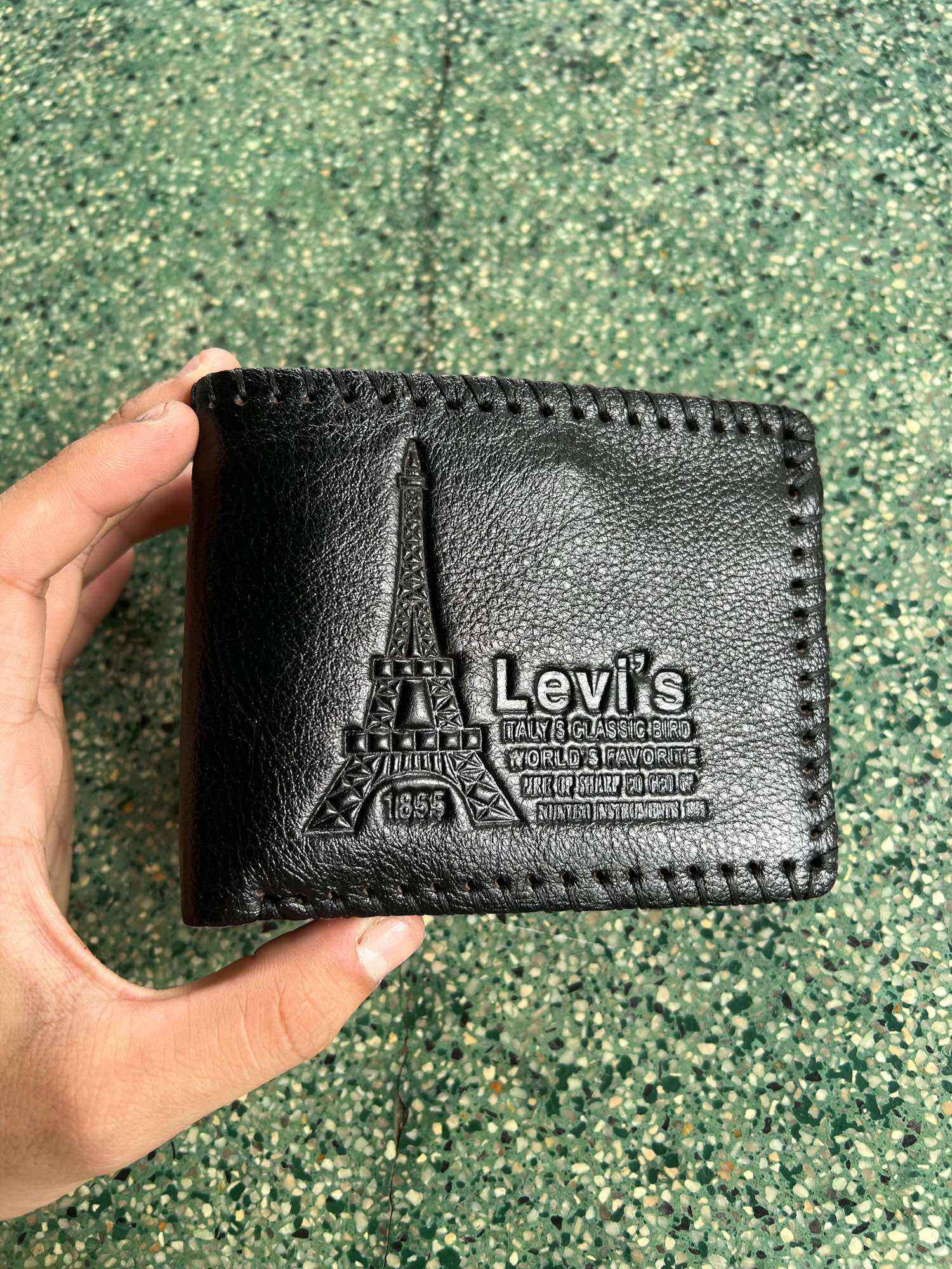 Ví Da Nam Levi’s khâu viền thủ công sang trọng nhiều ngăn