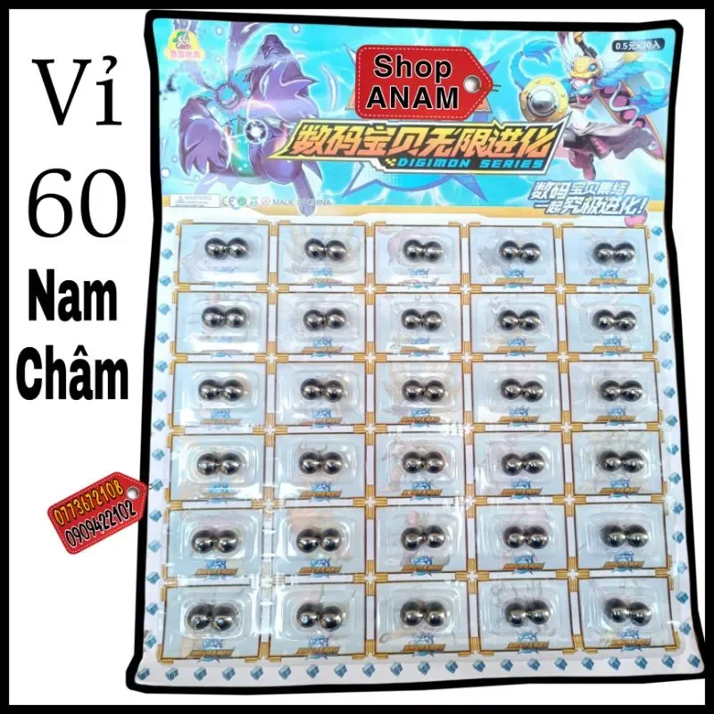 Sỉ vỉ 30 đôi nam châm tròn vỉ 60viên