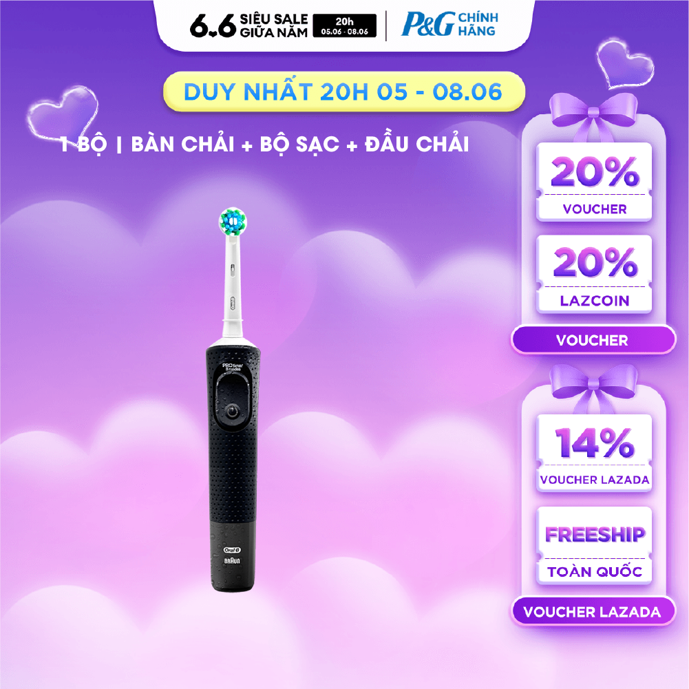 Bộ bàn chải điện Oral-B Vitality Pro Black