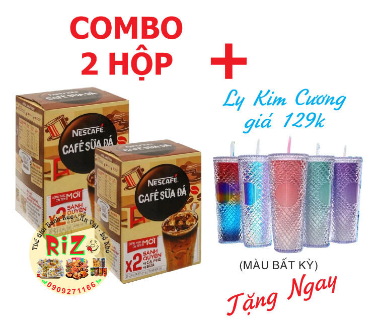 Combo 2 hộp Nescafe Sữa Đá Tặng 1 ly kim cương cực xinh