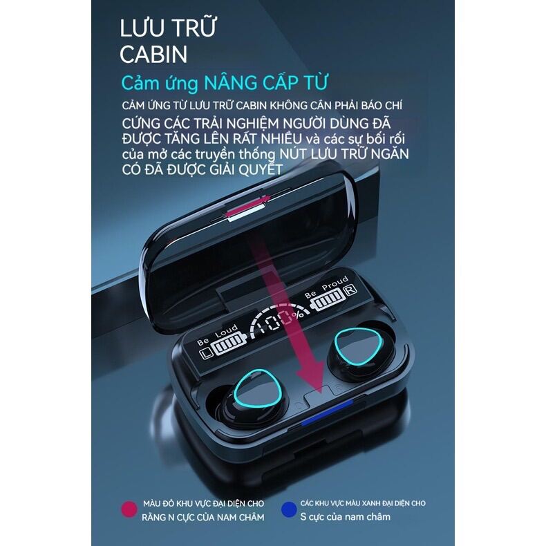Tai nghe Bluetooth M10 Pro Tai nghe không dây M10 Pro phiên bản nâng cấp Pin trâu, chạm cảm ứng