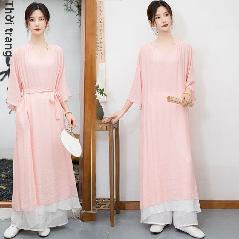Bộ Đồ Thiền Nữ Phong Cách Trung Hoa Cổ Điển Cotton Mùa Hè 2023 Thiết Kế Giản Dị Cho Phụ Nữ Từ 18-25 Tuổi