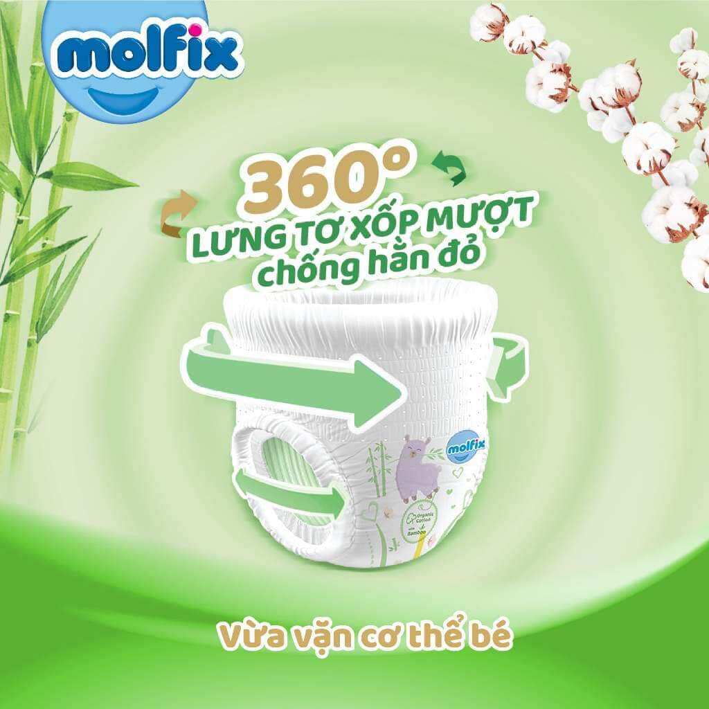 Bỉm tã quần Molfix size XXXL 28 miếng (22+6 miếng, 20-35 Kg)