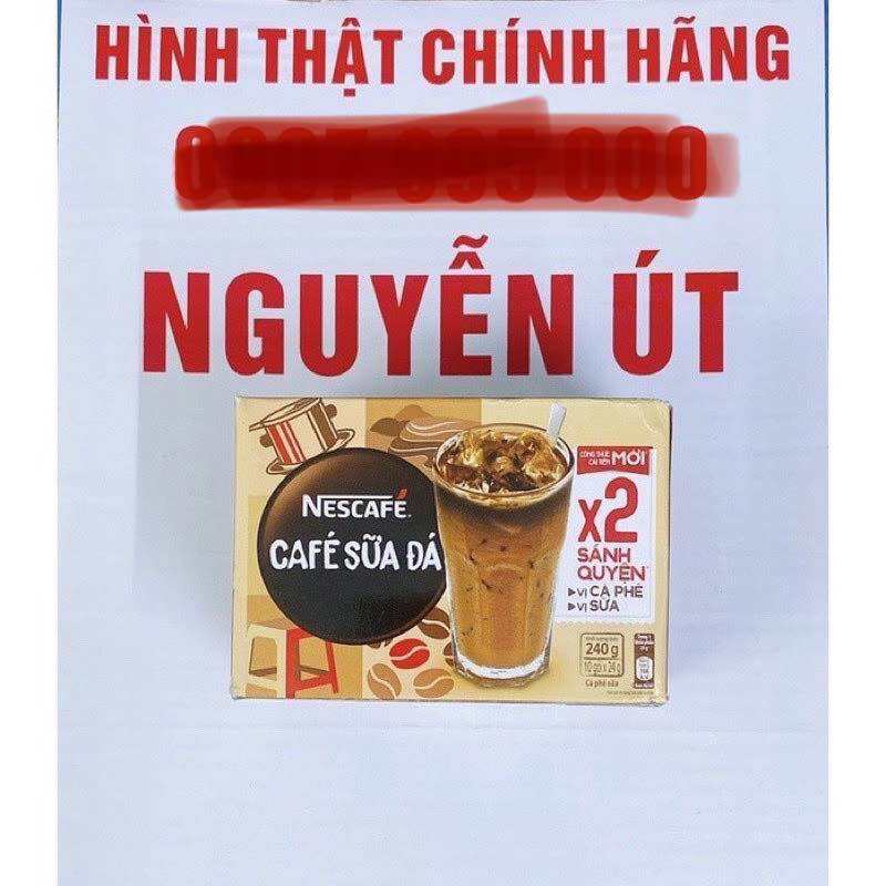 Nescafe cafe sữa đá x2 sánh quyện hộp 10 gói x 24g