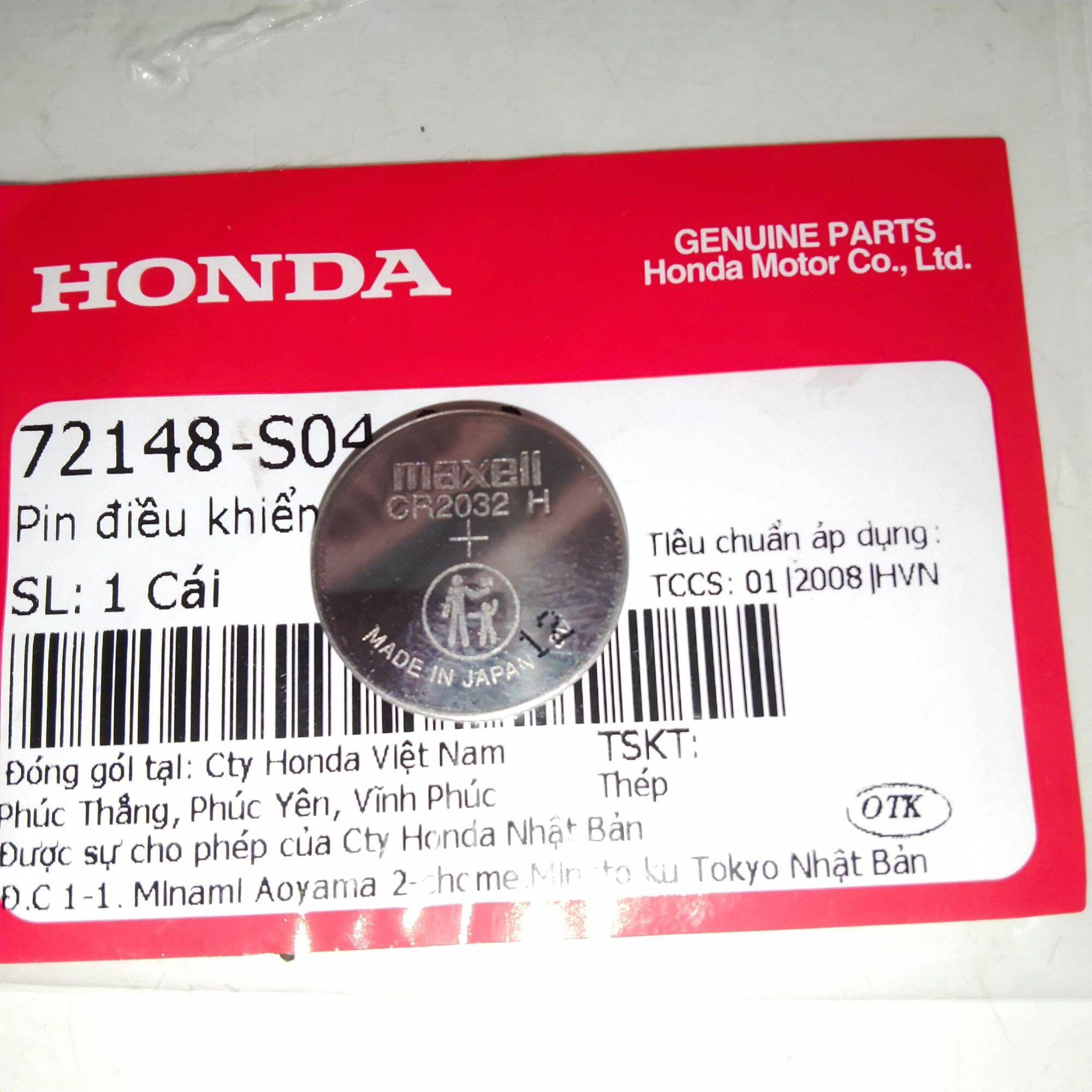 Pin remote CR2032 honda chính hãng cho xe vision, shmode, airblade, lead, sh, pcx made in japan
