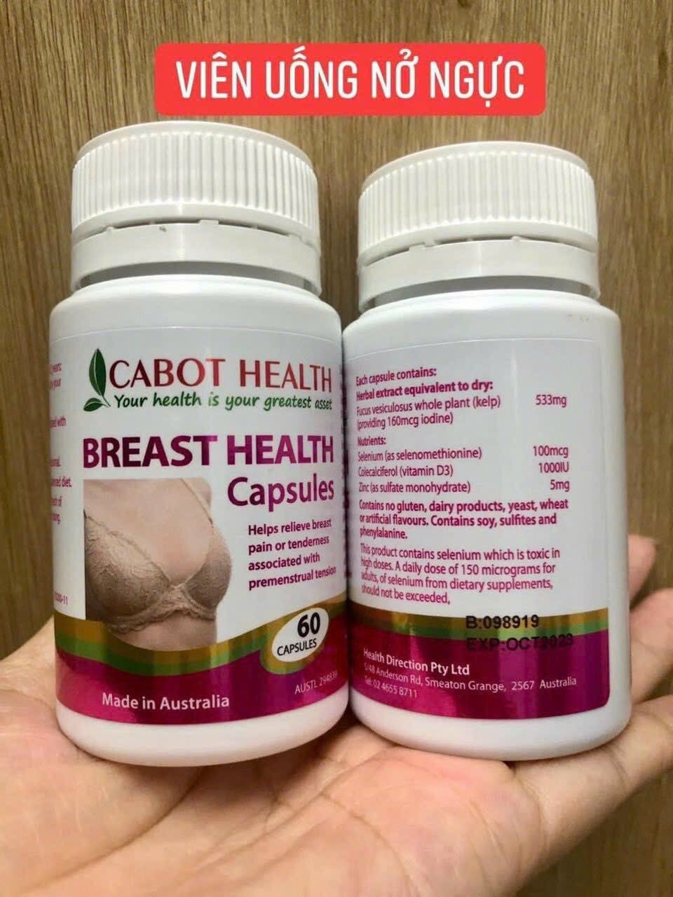 Viên uống nở ngực Breast Health Cabot