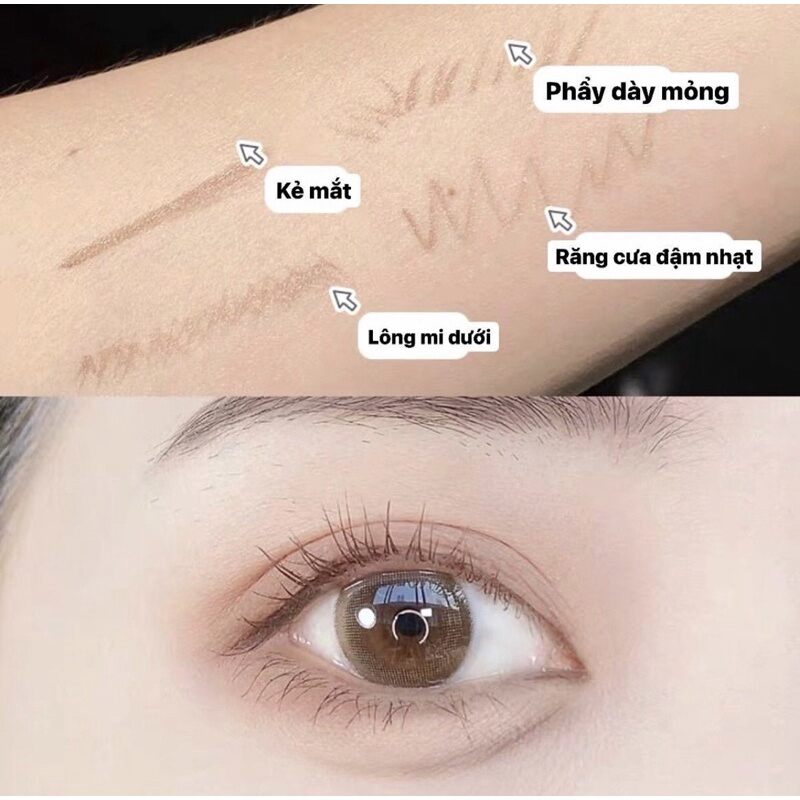 bút vẽ bọng mắt cười và nếp mí