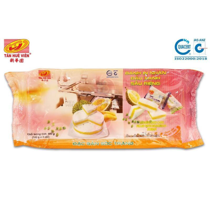 Bánh in tân huê viên 4 bánh tròn 400g
