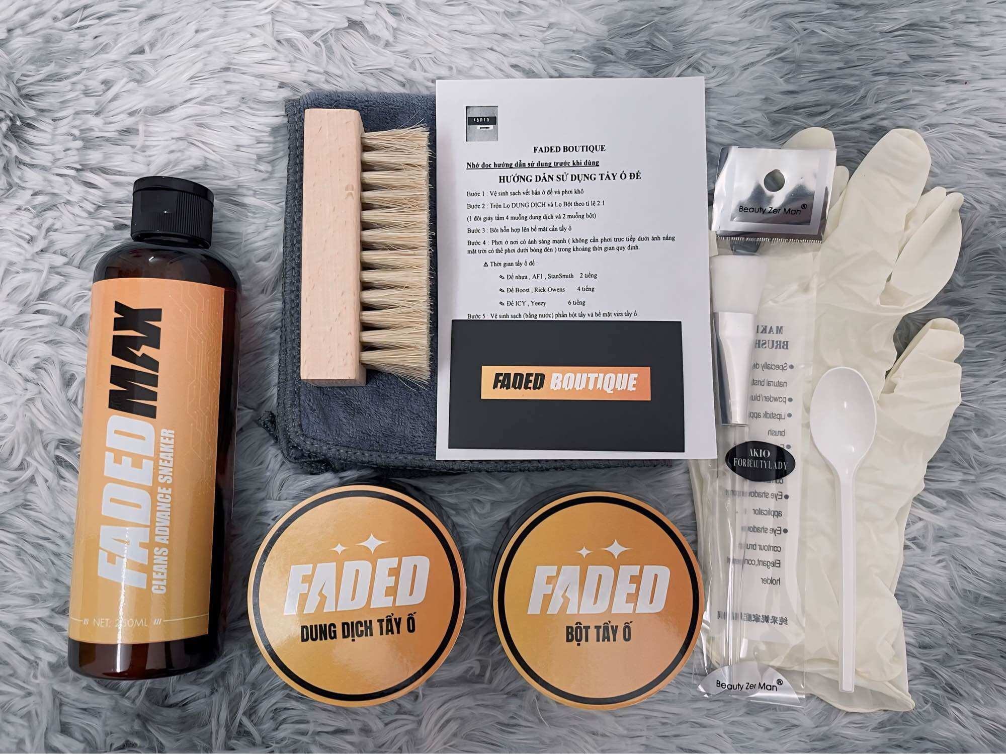 Bộ combo faded : tẩy ố giày + dung dịch vệ sinh giày