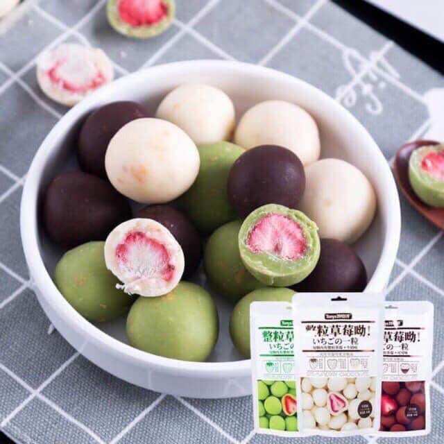 Socola bọc dâu tây nhiều vị bịch 60 gr