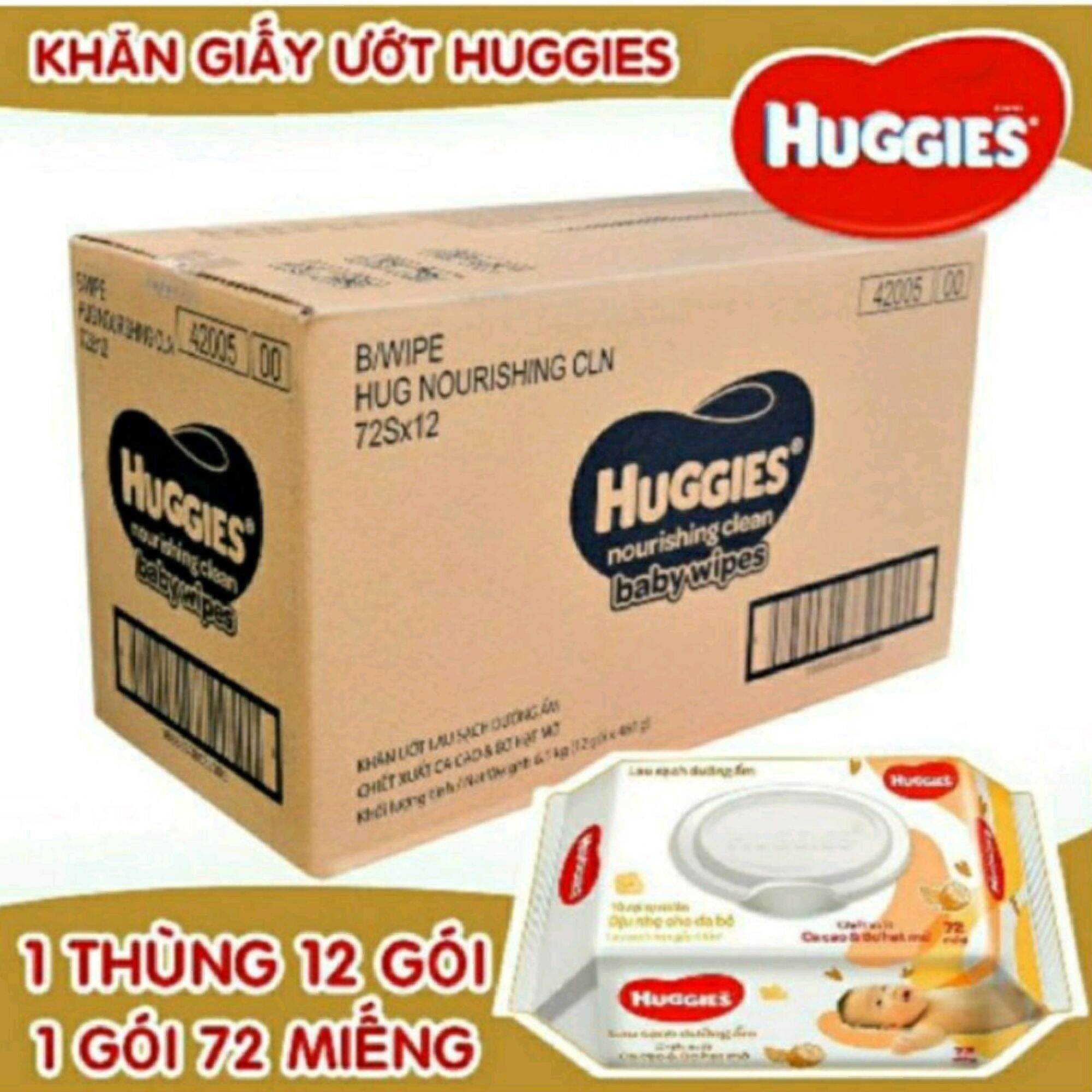 💥combo 12 gói khăn ướt huggies 64 tờ loại không mùi