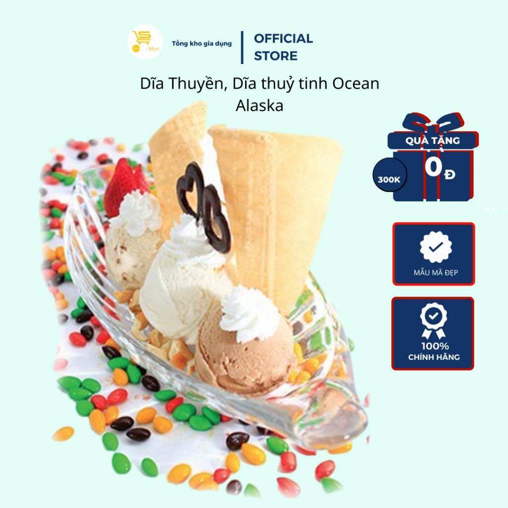 Dĩa Thuyền, Dĩa Thuỷ Tinh Ocean Alaska Trong Suốt, Cao Cấp MTA-MART2