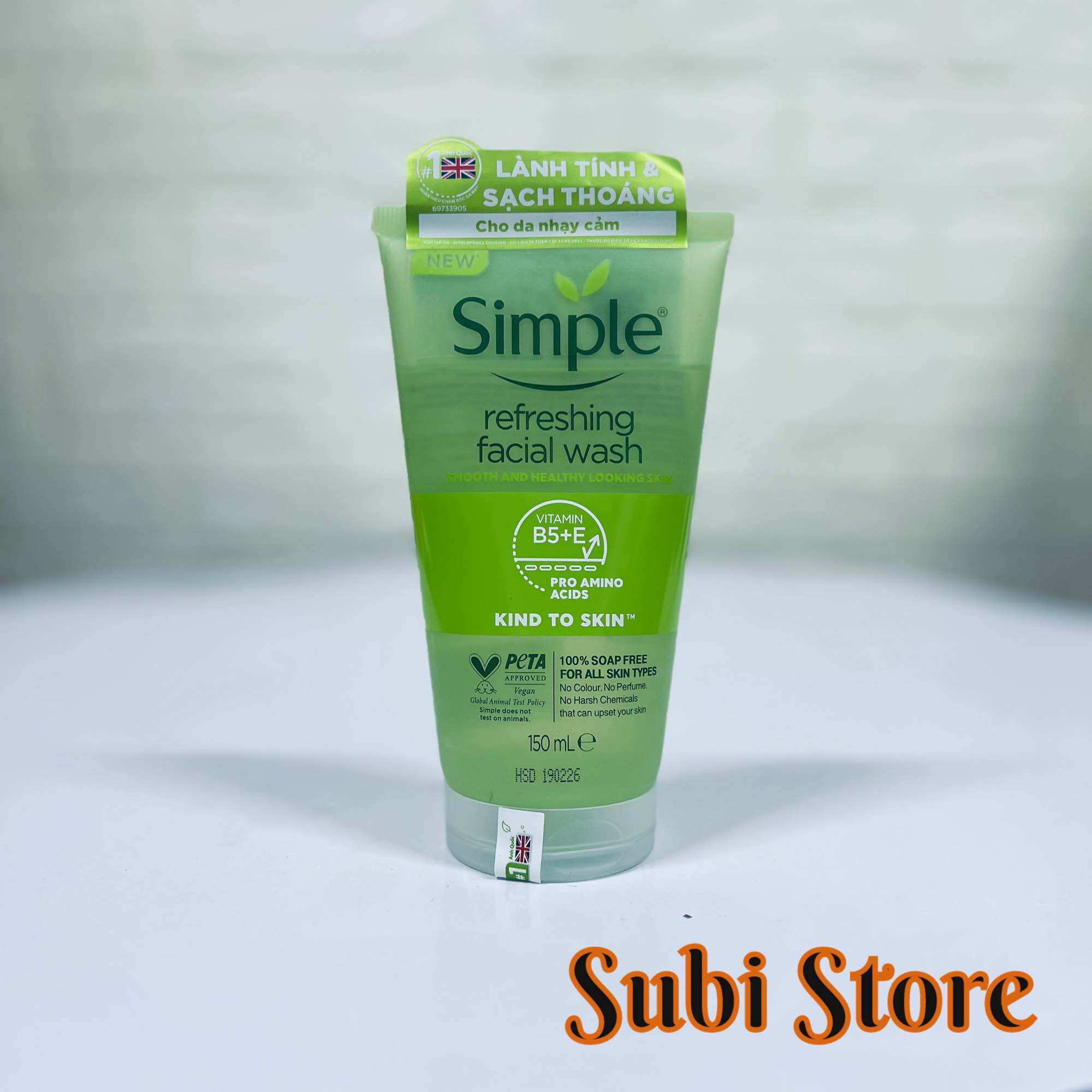 Sữa Rửa Mặt Dành Cho Da Nhạy Cảm Simple Kind 150m(hàng cty)