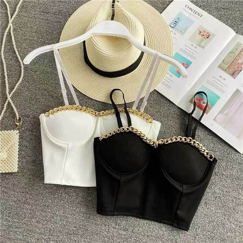 Áo dây cúp ngực phối xích xịn xò sexy