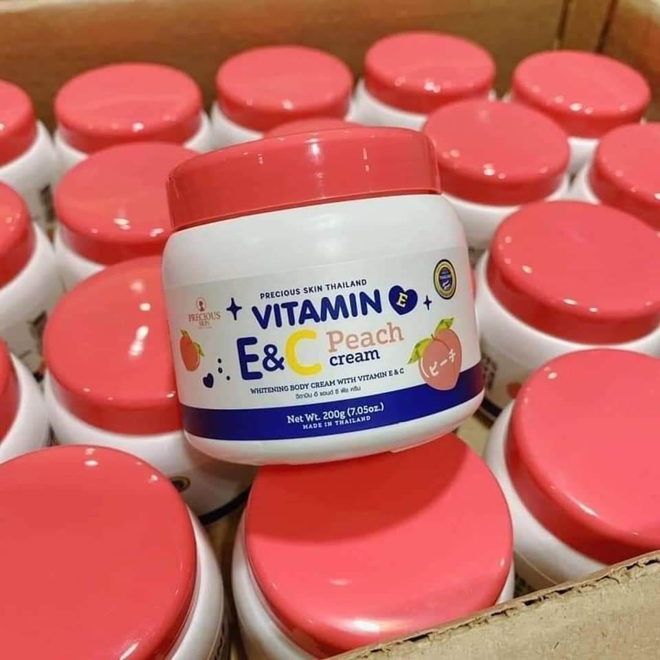 Kem body vitamin e & c peach cream thái lan
