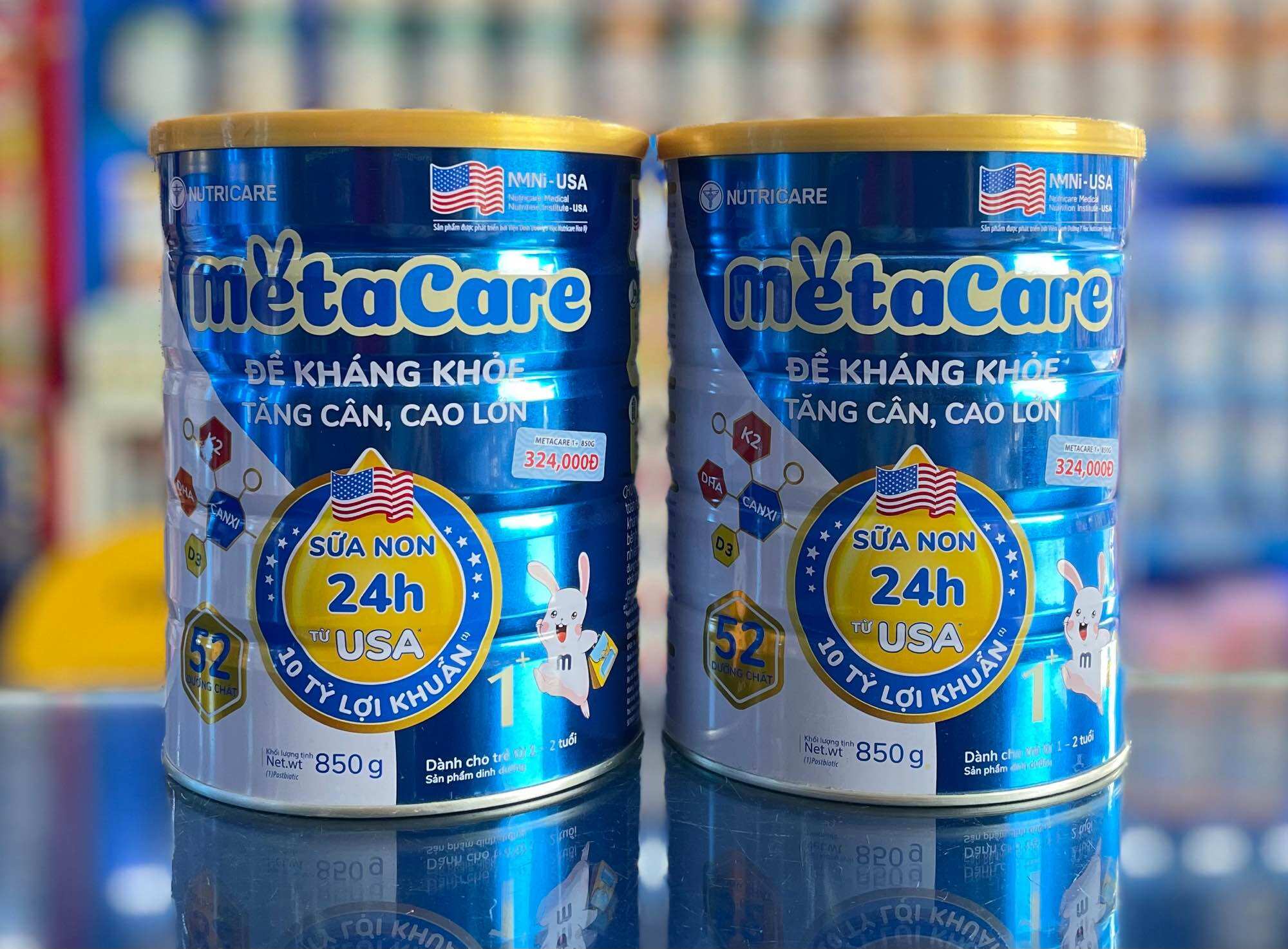 [Combo 2 Lon] Sữa bột NutriCare Metacare Xanh 1+ 850g (DATE MỚI)