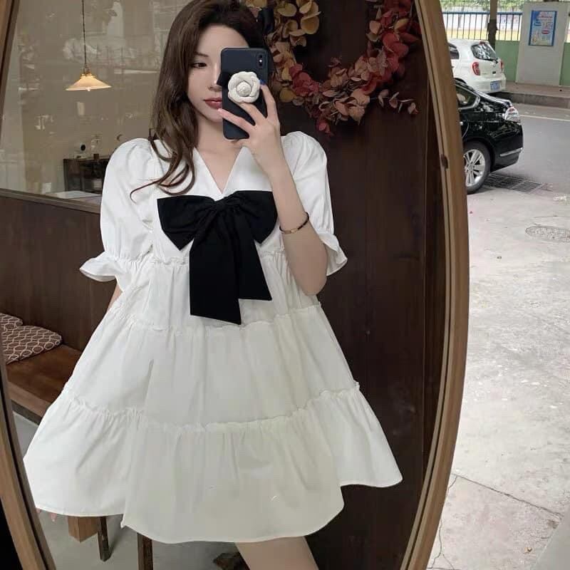 Đầm trắng baby doll xinh iu