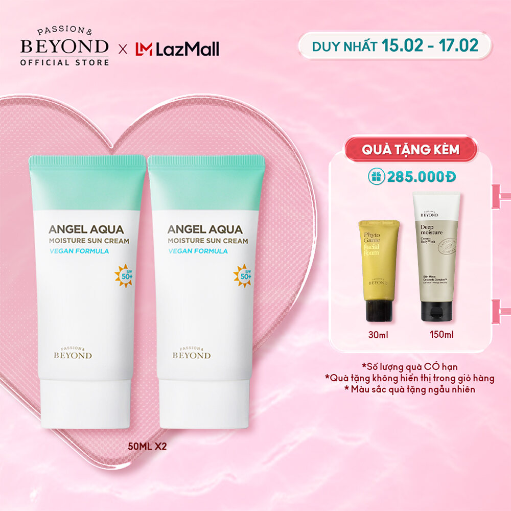 Kem chống nắng làm dịu giúp hạ nhiệt Angel Aqua Moisture Sun Cream SPF 50+/PA+++ 50mlx2