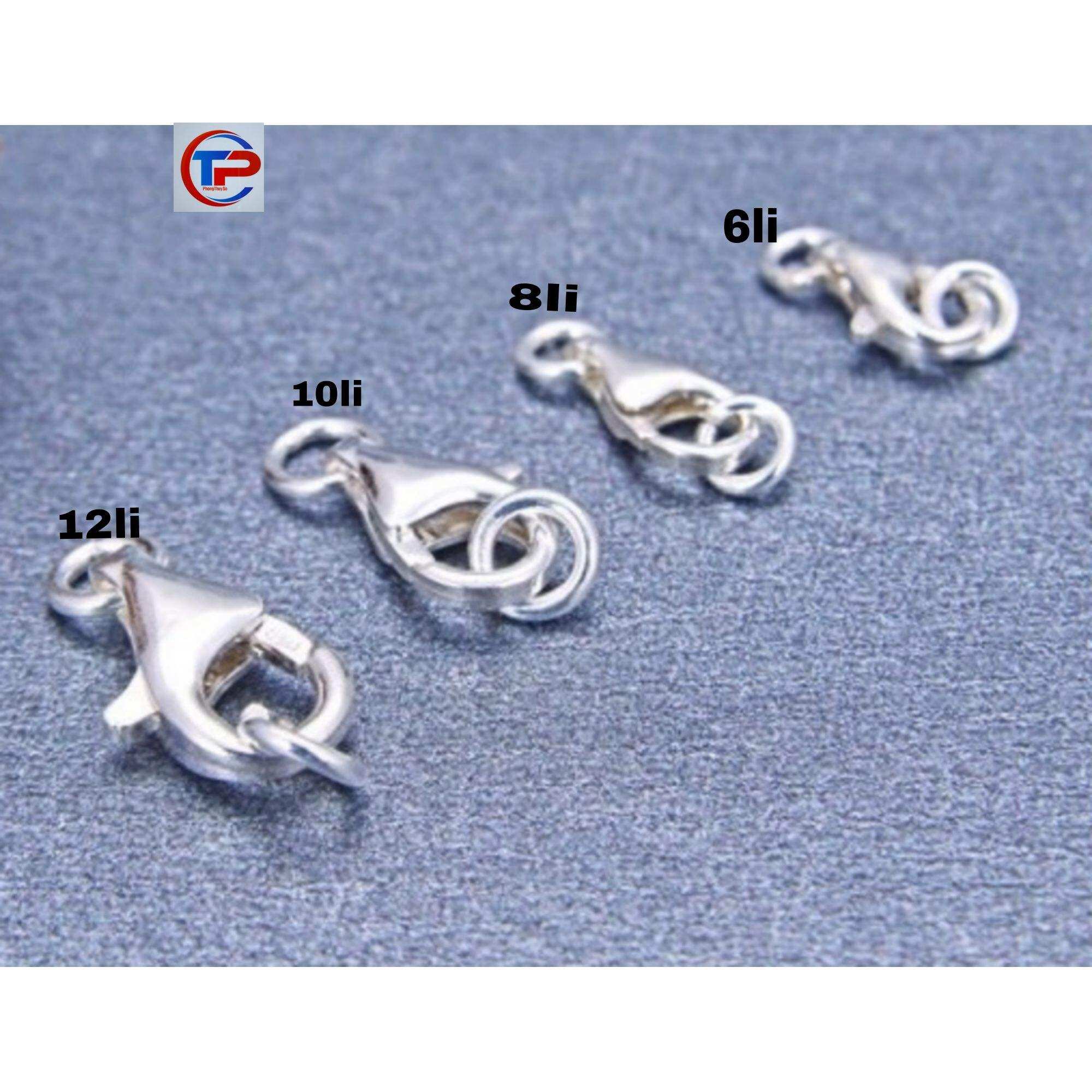 Móc khoá càng cua dáng đầu tôm tặng kèm 2 khoen bạc 925 bảo hành trọn đời