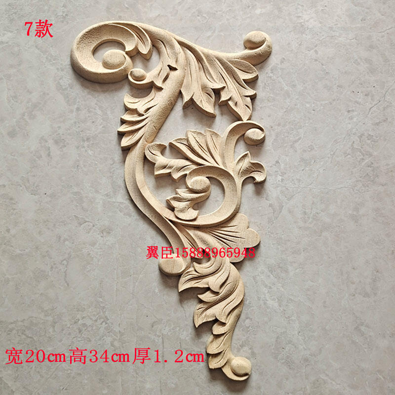 Gỗ điêu khắc gỗ tự nhiên trang trí treo trần phong cách châu âu hoa tam giác chạm góc đồ trang trí khắc hoa trong nhà dán tường dán tường