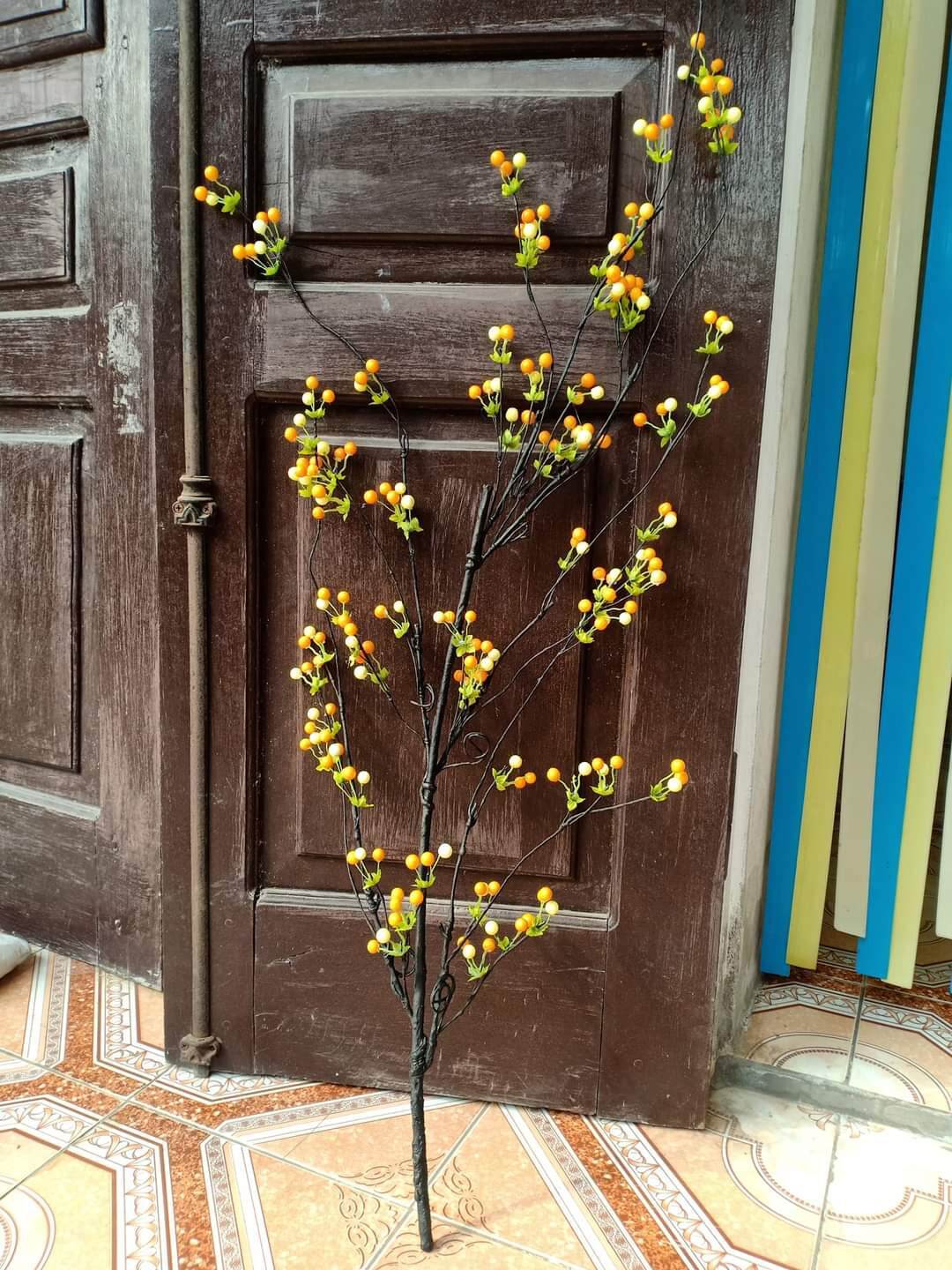 Hoa lụa trang trí_ Cành chery cổ cao cấp