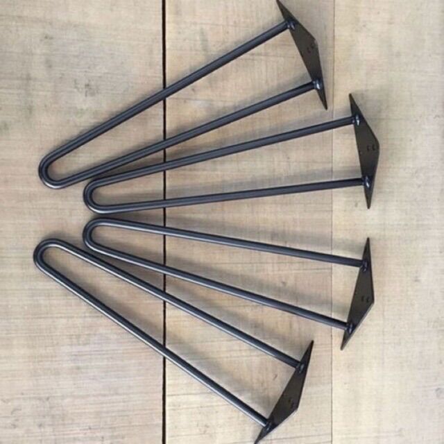 Chân sắt Hairpin Sơn tĩnh điện có tặng kèm ốc vít, chân bàn sắt (giá lẻ 1 chân kèm vít)