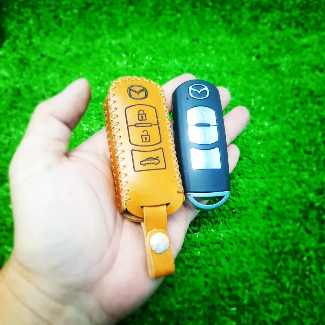 Bao da chìa khoá mazda 2, mazda 3, mazda 6, cx5, cx8, cx9 handmade da thật