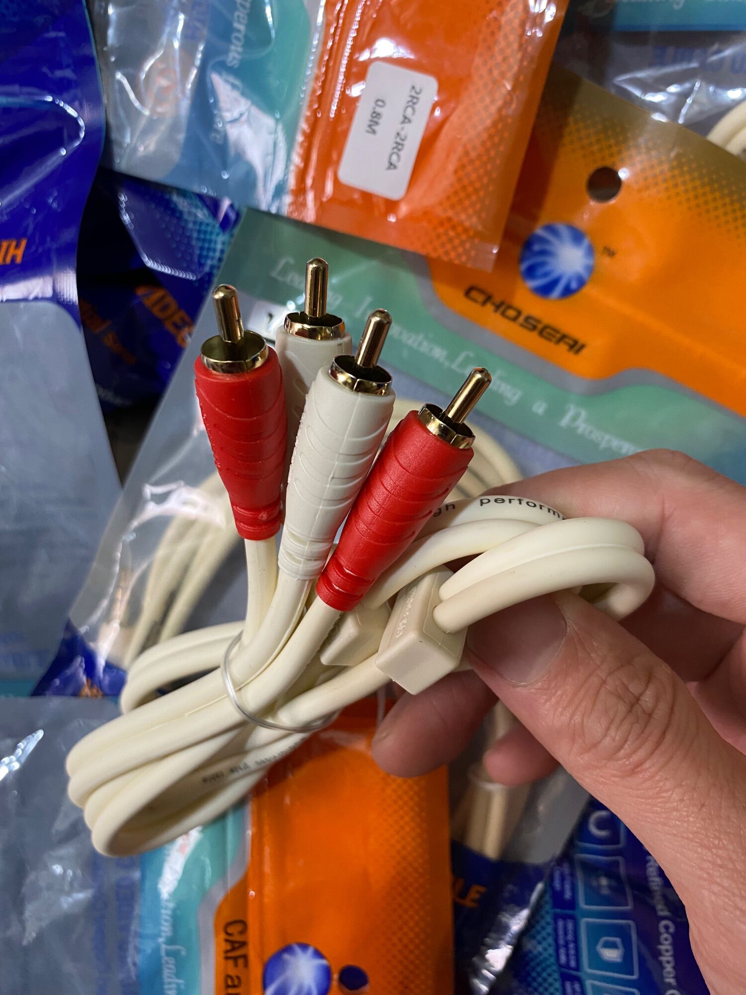 Dây tín hiệu AV(hoa sen) Choseal  audio 4 đầu 0.8m