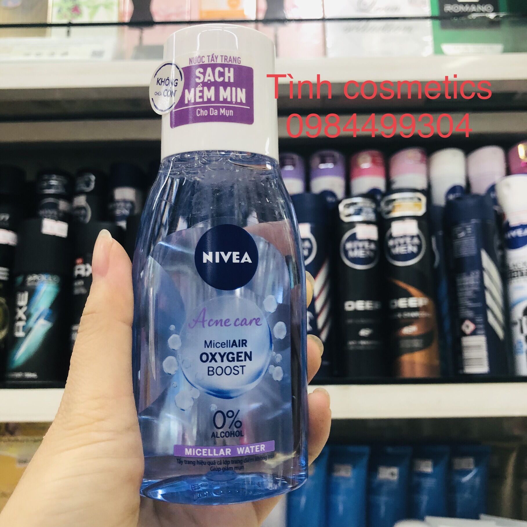 Nước tẩy trang Nivea micellar water,tẩy trang làm sạch,ngừa mụn, sạch sâu, không chứa cồn,chai 125ml