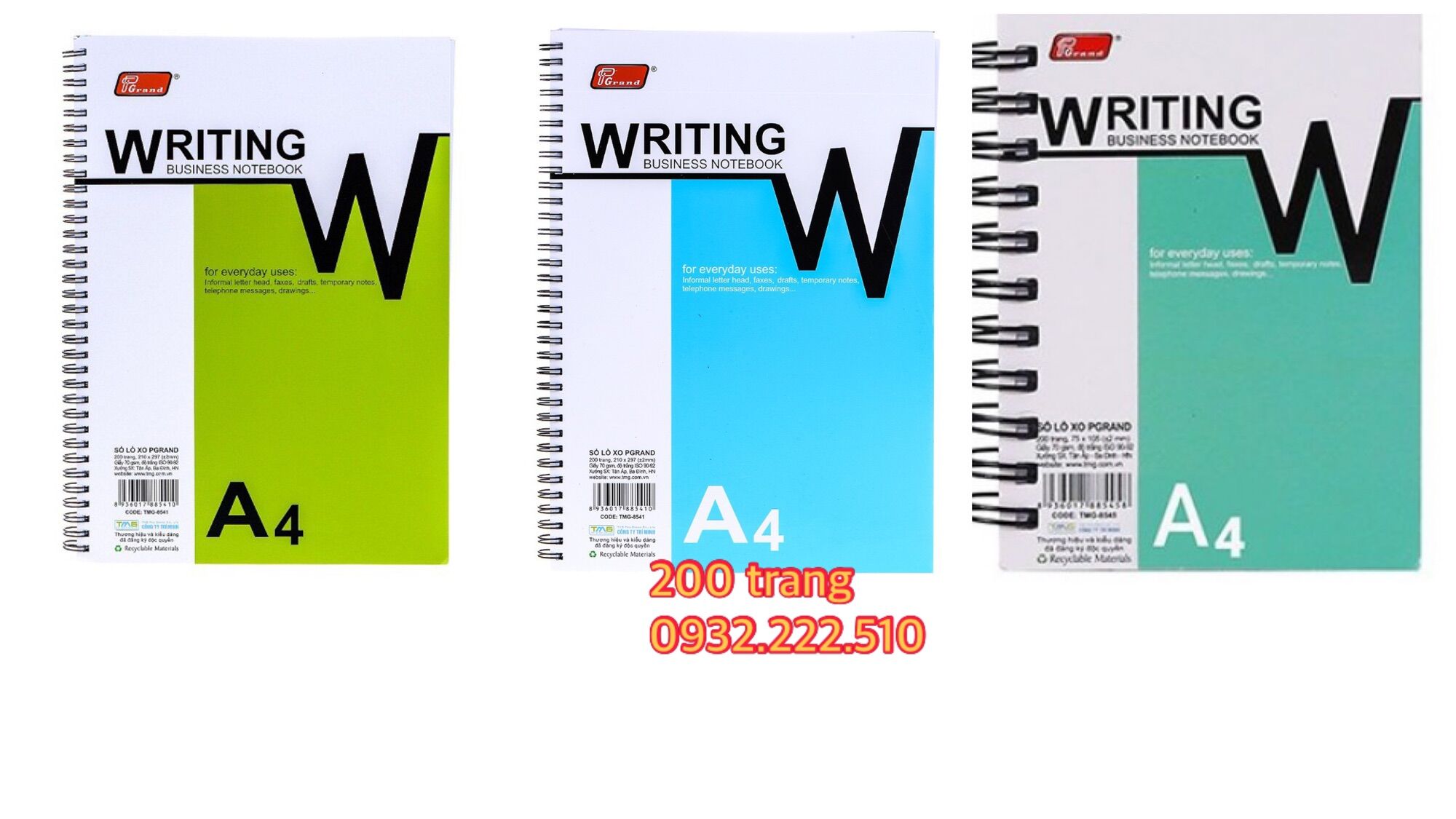 SỔ LÒ XO GRAND A4 ĐỦ LOẠI