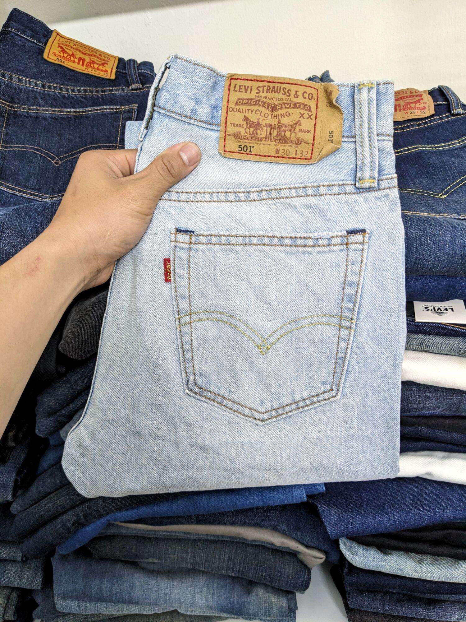 quần jeans levis 501 màu bạc hãng levis 