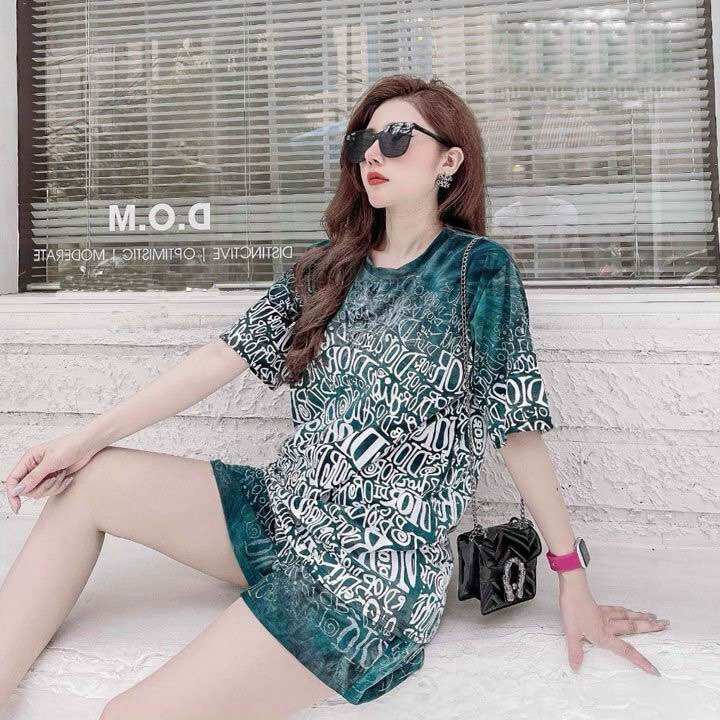 Sét bộ short cotton phối hoạ tiết 3d cao cấp