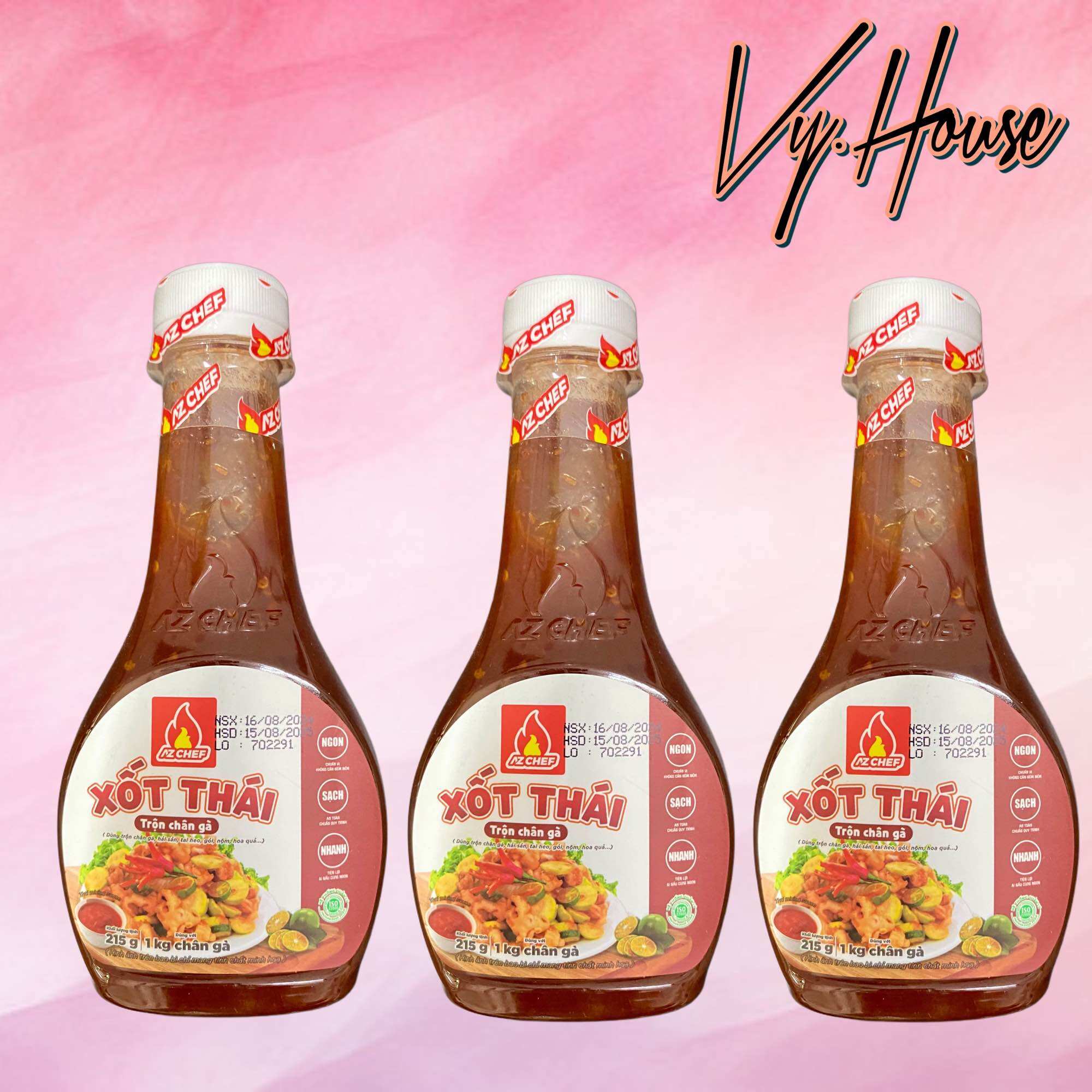 Combo 3 chai Xốt Thái Trộn Chân Gà AZChef