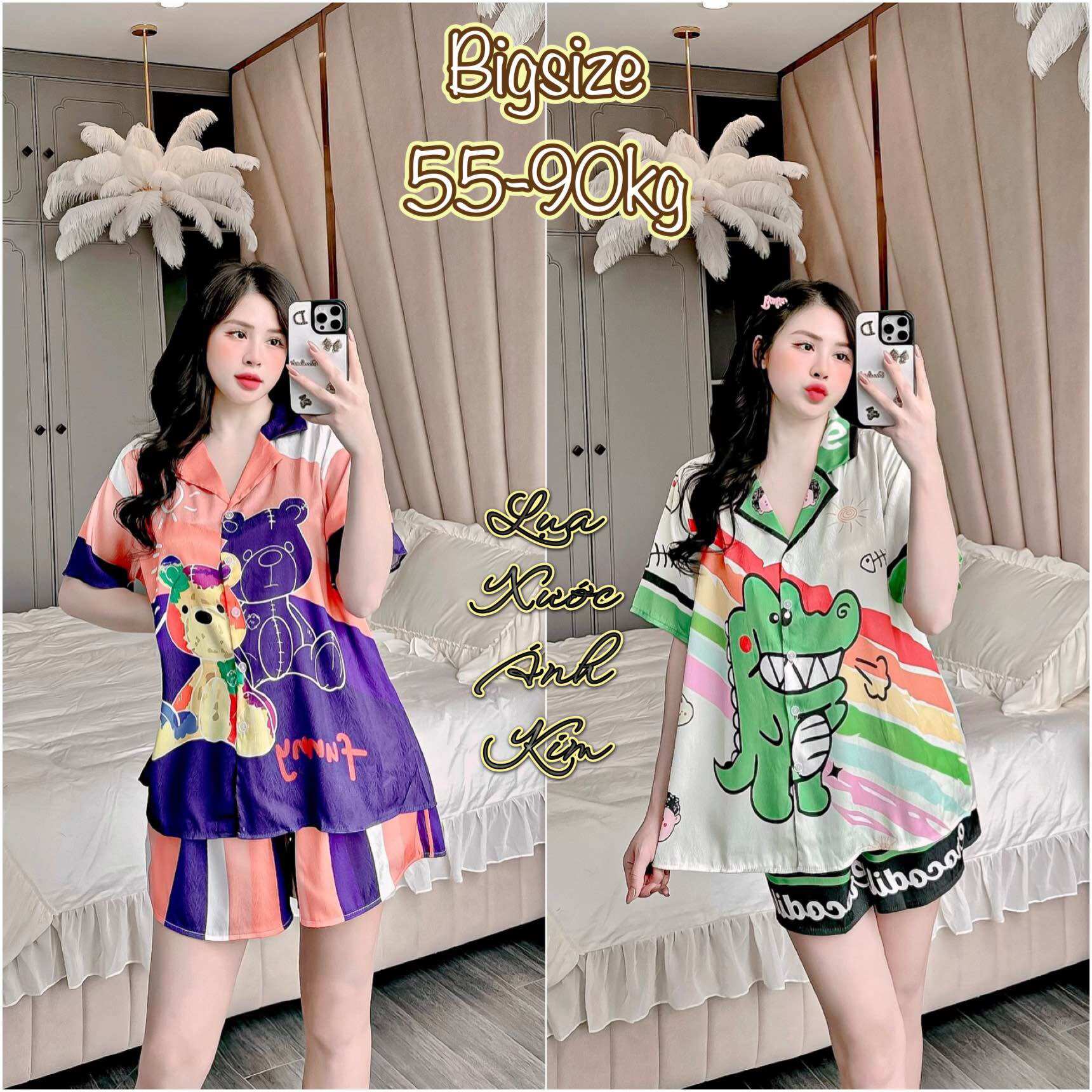 Đồ bộ bigsize lụa xước ánh kim - đùi