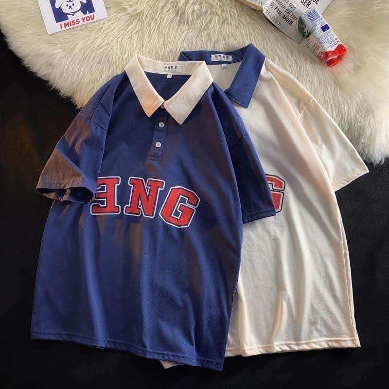 Áo polo form rộng tay lỡ - ENG