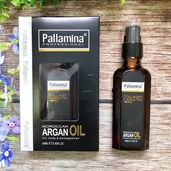 Tinh dầu phục hồi dưỡng tóc mềm mượt pallamina keratin argan oil 60ml