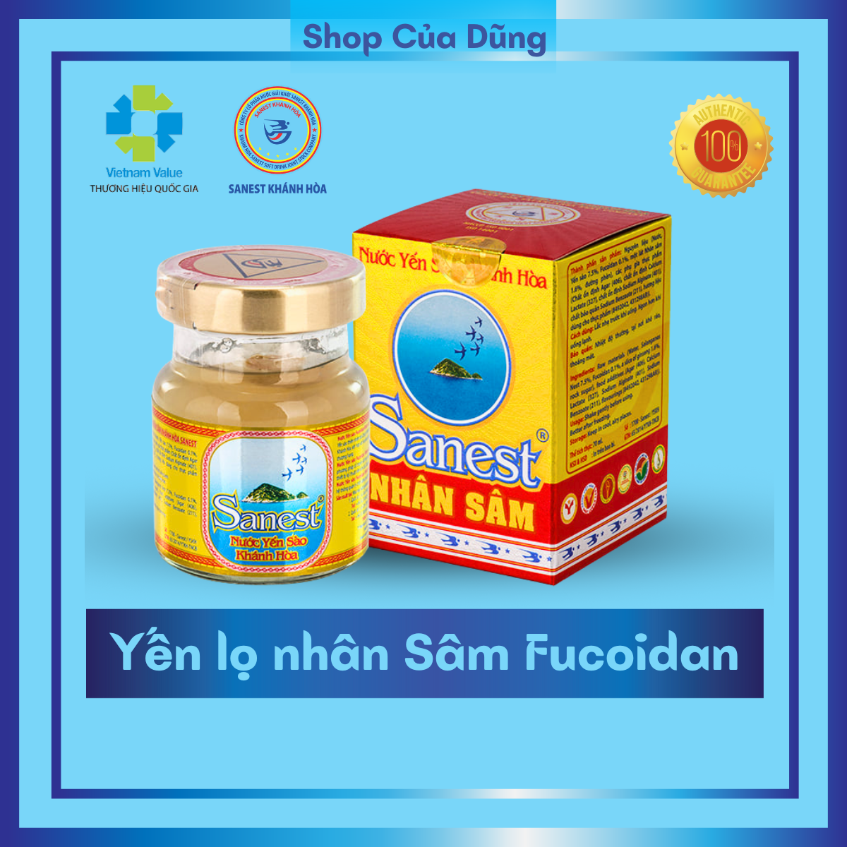 [Xu][LazReward][50/250]Sanest yến sào khánh hoà nhân sâm Fucoidan lọ 70ml, ngon bổ tới té dập mặt