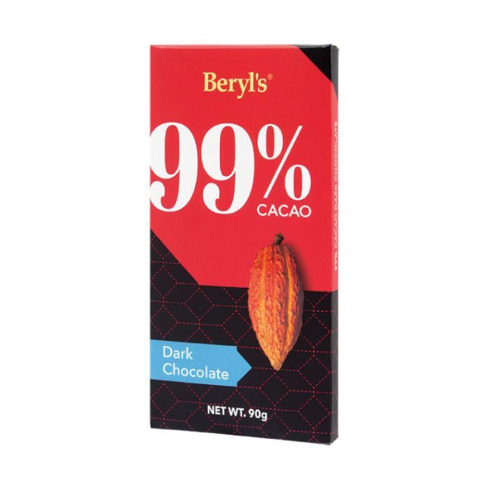 Beryl's 99% cacao dark chocolate bar 90g
