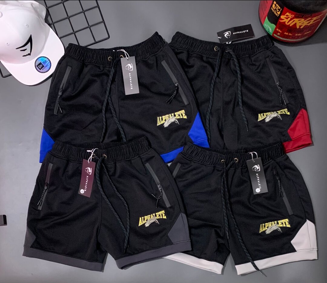 Quần short squat gym ALPHA, quần short thể thao nam